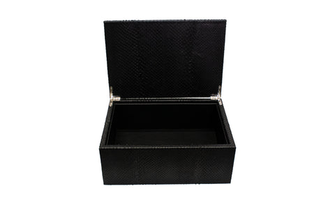 Elisabeth Weinstock Mykonos Stacking Box Medium Black BOA Snakeskin