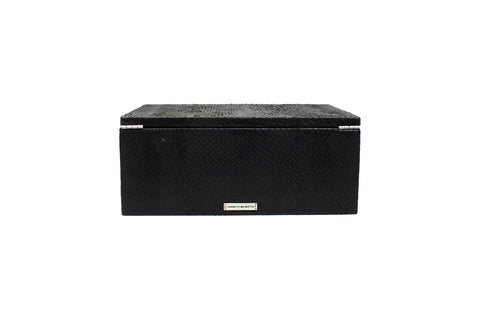 elisabeth weinstock Mykonos Stacking Box Medium Black BOA Snakeskin elisabeth weinstock Mykonos Stacking Box Medium Black BOA Snakeskin