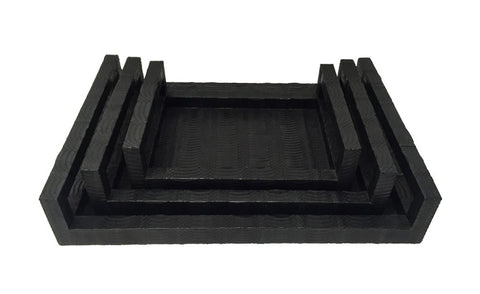 elisabeth weinstock Portofino Stacking Trays Matte Black Whipsnake