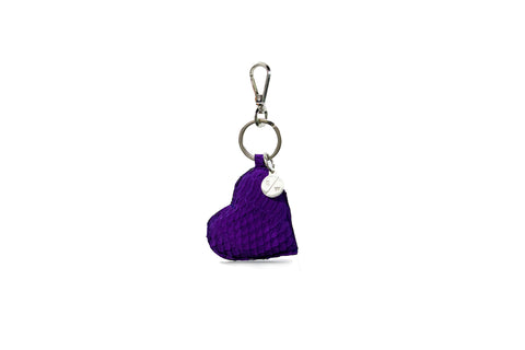 elisabeth weinstock Prague Keychain Purple Suede Snakeskin