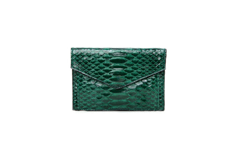 Elisabeth Weinstock Provence Large Wallet Emerald Glazed Snakeskin