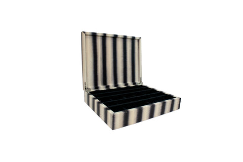 Elisabeth Weinstock Punta Del Este Jewelry Box White Grey Stripe Watersnake