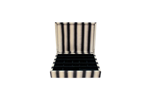 elisabeth weinstock Punta Del Este Jewelry Box White Grey Stripe Watersnake