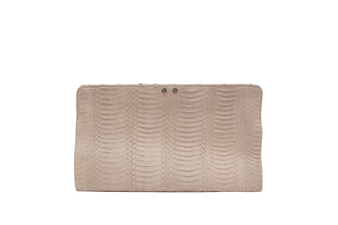elisabeth weinstock Qatar Medium Clutch Nude Whipsnake Snakeskin