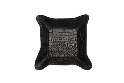 elisabeth weinstock Quebec Travel Valet Large Black Croc Embossed Lambskin