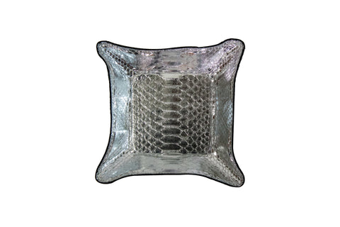 elisabeth weinstock Quebec Travel Valet Large Metallic Silver Snakeskin