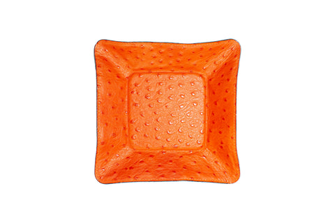 elisabeth weinstock Quebec Travel Valet Large Orange Ostrich Embossed Lambskin