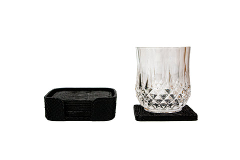 elisabeth weinstock Rabat Coasters Matte Black Snakeskin