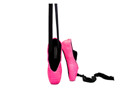 elisabeth weinstock Russia Ballet Slippers Neon Pink Snakeskin