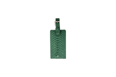 elisabeth weinstock St Tropez Luggage Tag Emerald Snakeskin