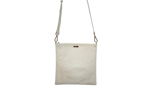 elisabeth weinstock Tokyo Cross-Body Bone Matte Snakeskin