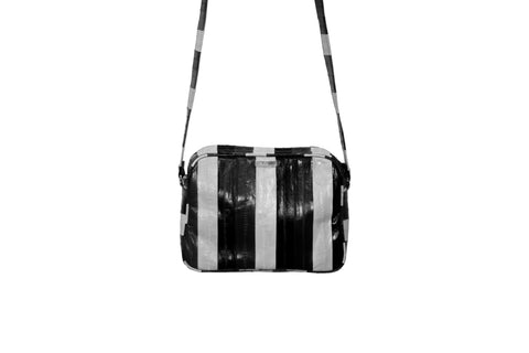 elisabeth weinstock Venice Cross-Body Black/Grey/White Eel Skin