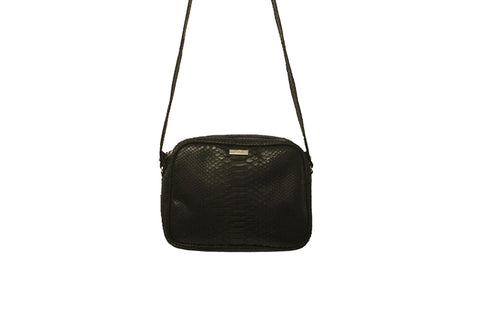 elisabeth weinstock Venice Cross-Body Matte Black Snakeskin