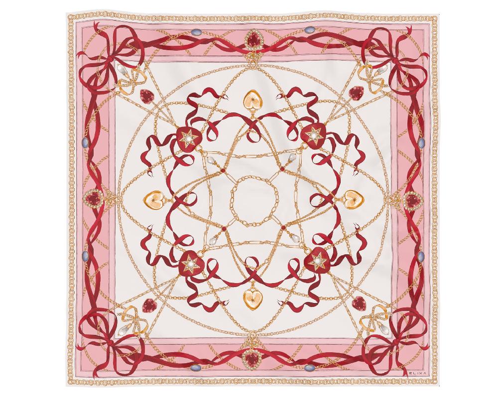 elixa APASZKA JEDWABNA W SERCA - LOVING EMBRACE 44 X 44 CM AC.SC.1.S