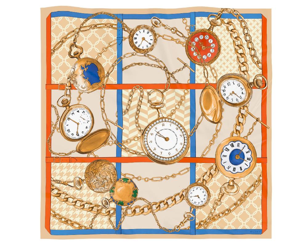 elixa APASZKA JEDWABNA W ZEGARY - PRECIOUS MOMENTS 85 X 85 CM AC.SC.6.B