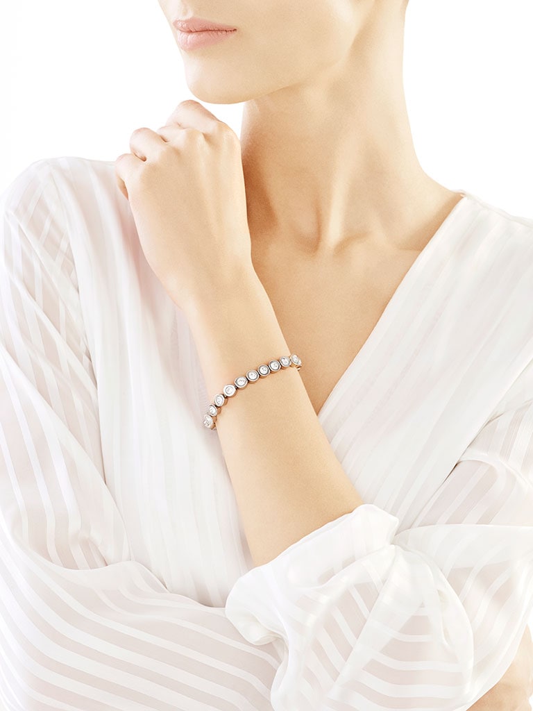 Elixa BRANSOLETA ZE STALI SZLACHETNEJ Z KRYSZTAŁAMI EL122-1960