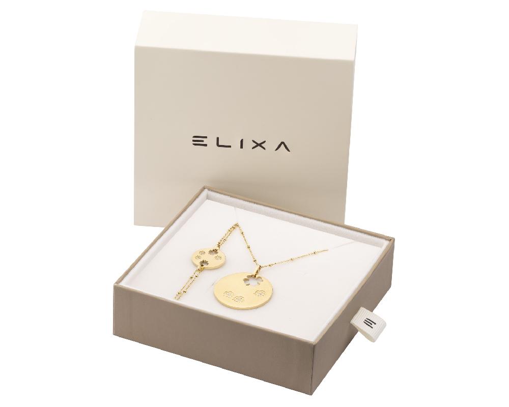 Elixa BRANSOLETKA I NASZYJNIK ZE STALI SZLACHETNEJ - KOMPLET - KONICZYNA KOŁA KPL539-8290