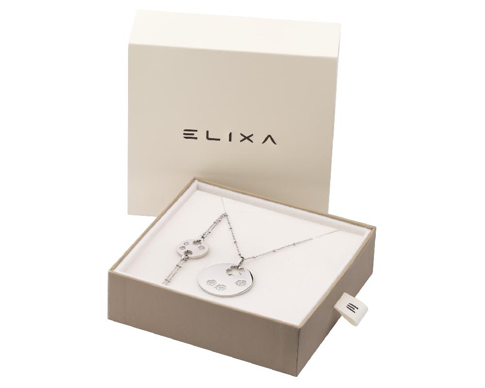 Elixa BRANSOLETKA I NASZYJNIK ZE STALI SZLACHETNEJ - KOMPLET - KONICZYNA KOŁA KPL539-8218