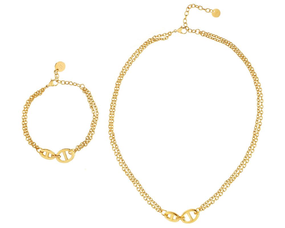 elixa BRANSOLETKA I NASZYJNIK ZE STALI SZLACHETNEJ - KOMPLET KPL539-8691