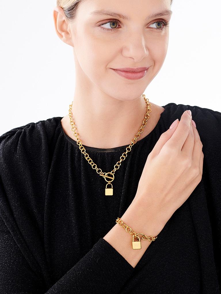 Elixa BRANSOLETKA ZE STALI SZLACHETNEJ - KŁÓDKA EL532-6799