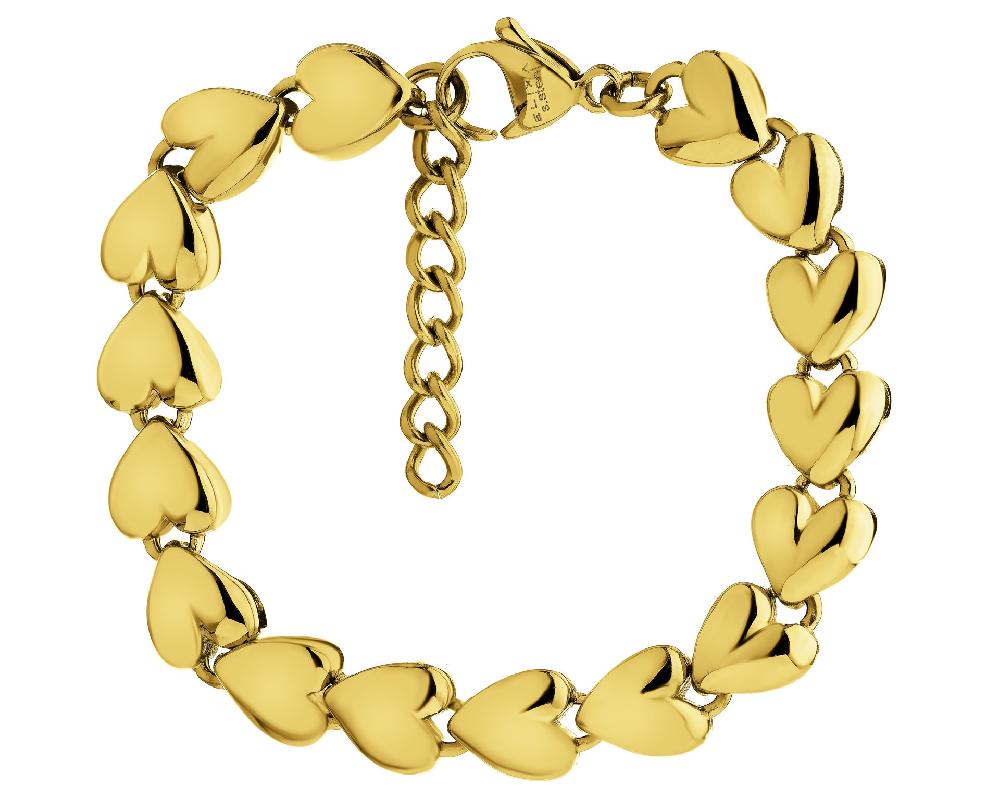 elixa BRANSOLETKA ZE STALI SZLACHETNEJ - SERCA EL541-4728