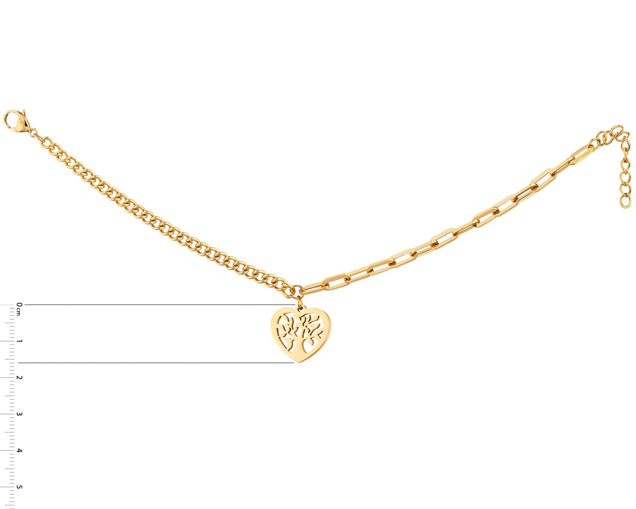 Elixa BRANSOLETKA ZE STALI SZLACHETNEJ - SERCE DRZEWKO EL531-3472