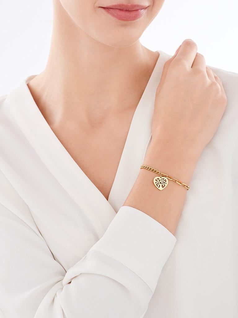 Elixa BRANSOLETKA ZE STALI SZLACHETNEJ - SERCE DRZEWKO EL531-3472