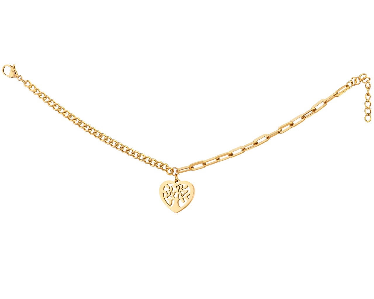 elixa BRANSOLETKA ZE STALI SZLACHETNEJ - SERCE DRZEWKO EL531-3472