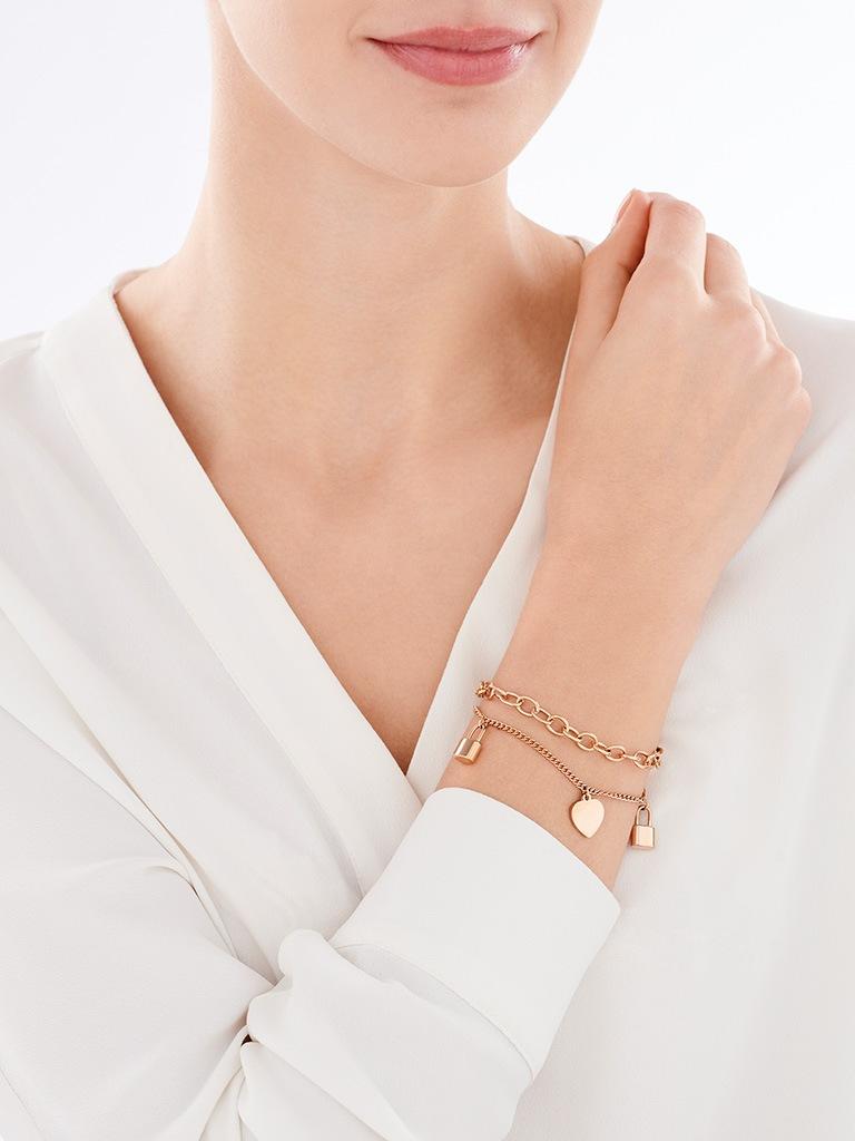 Elixa BRANSOLETKA ZE STALI SZLACHETNEJ - SERCE KŁÓDKA EL532-0409