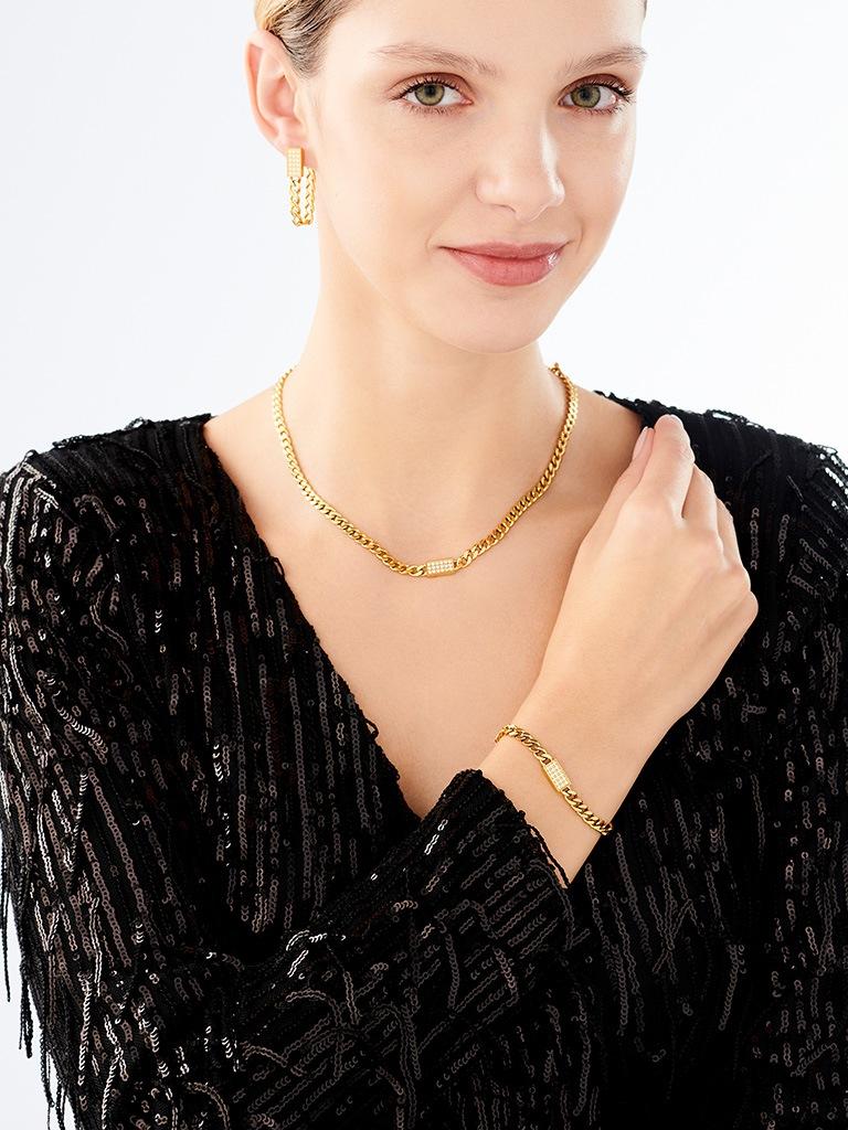 Elixa BRANSOLETKA ZE STALI SZLACHETNEJ Z CYRKONIAMI EL533-8270