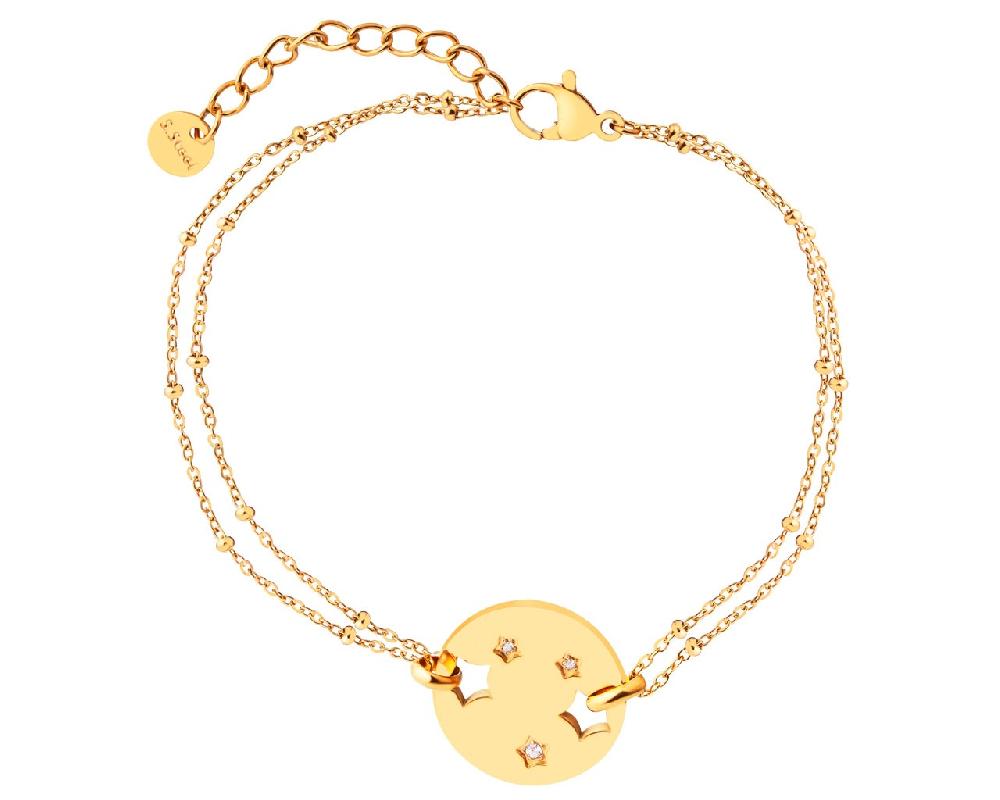 elixa BRANSOLETKA ZE STALI SZLACHETNEJ Z CYRKONIAMI - GWIAZDY EL535-9449