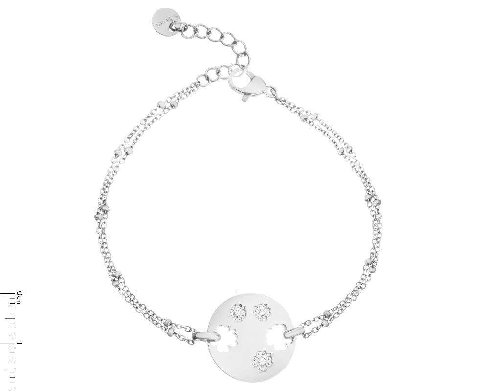 Elixa BRANSOLETKA ZE STALI SZLACHETNEJ Z CYRKONIAMI - KONICZYNA EL535-9448