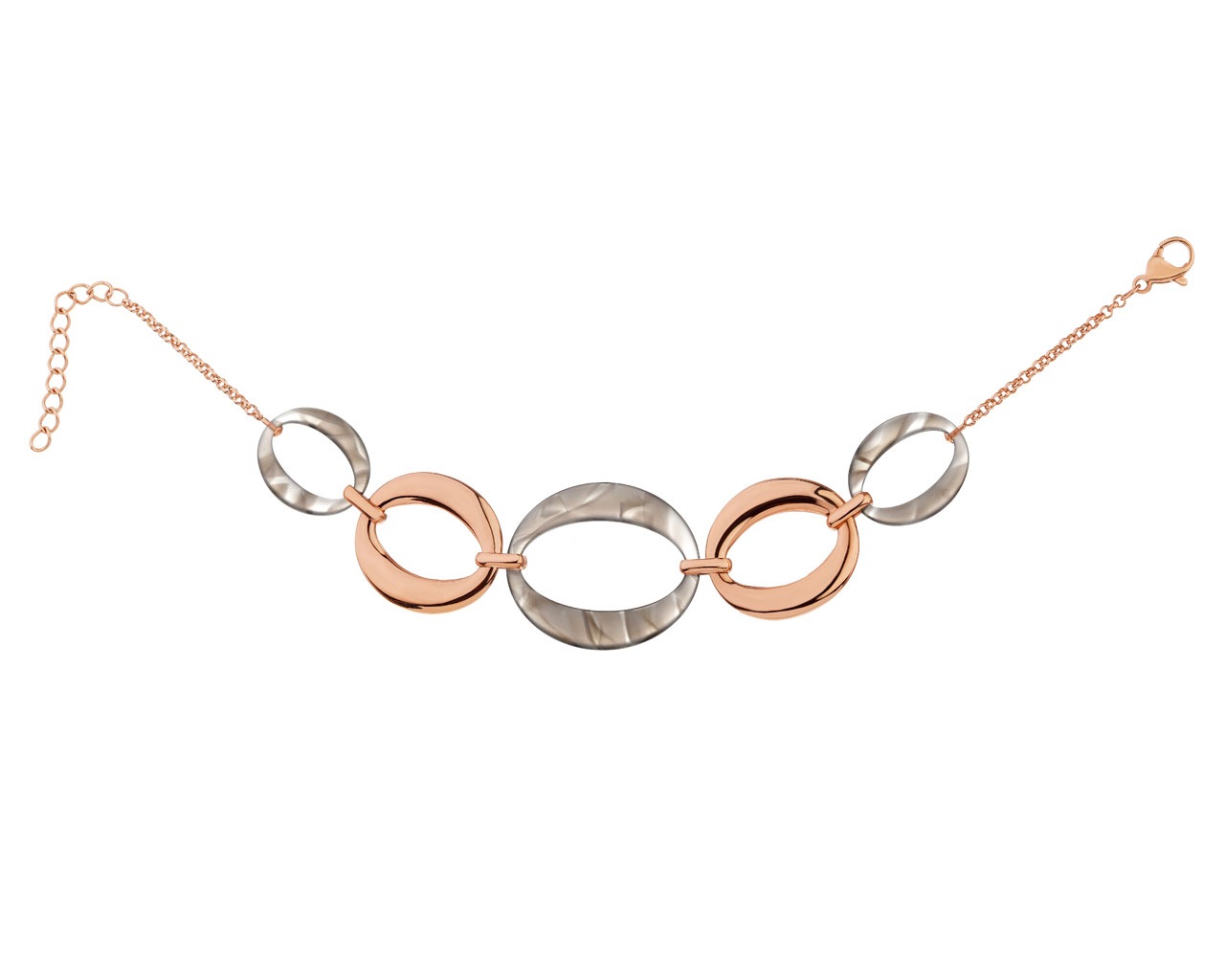 elixa BRANSOLETKA ZE STALI SZLACHETNEJ Z DETALAMI Z MASY ŻYWICZNEJ EL528-8884