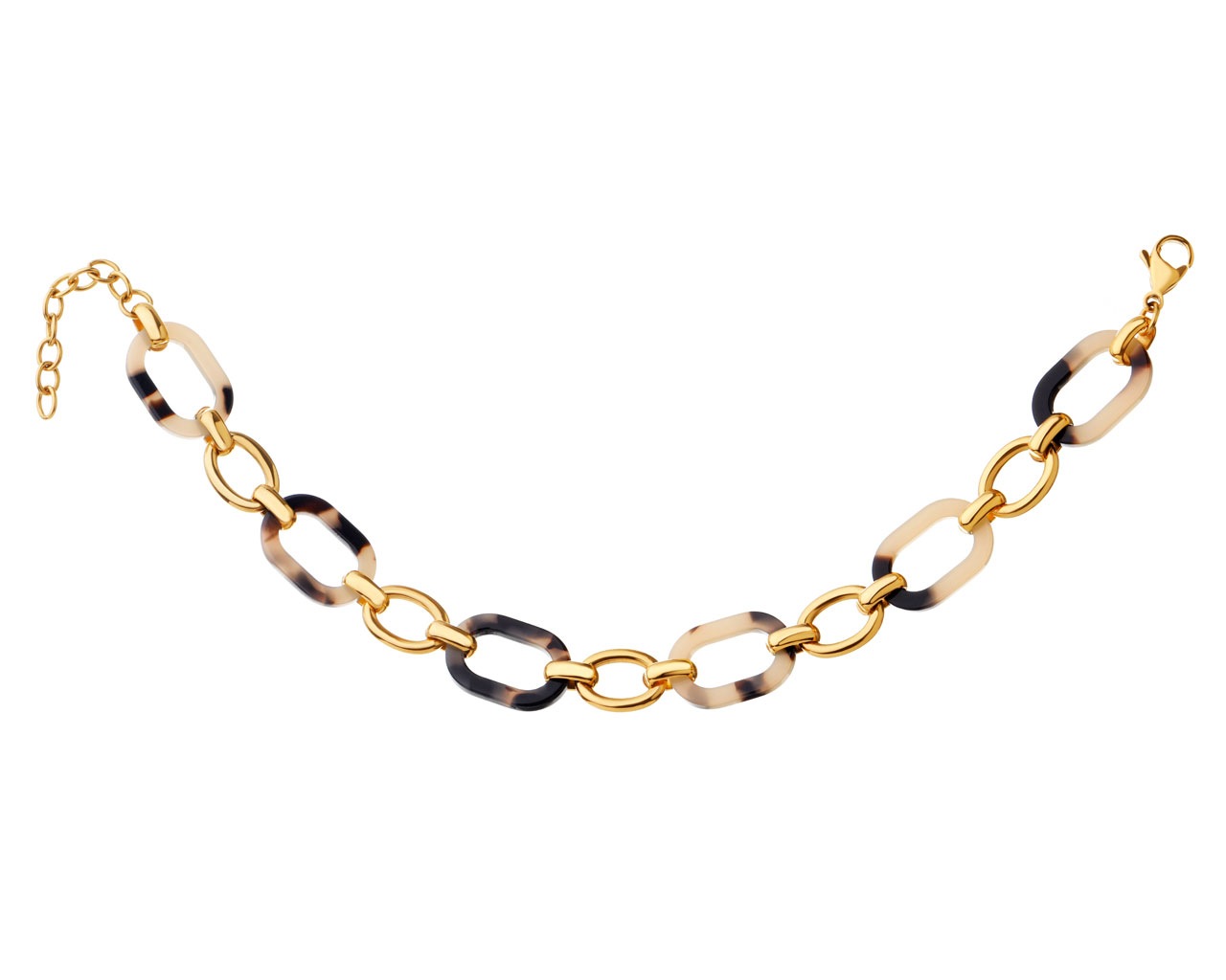 elixa BRANSOLETKA ZE STALI SZLACHETNEJ Z DETALAMI Z MASY ŻYWICZNEJ EL532-9973