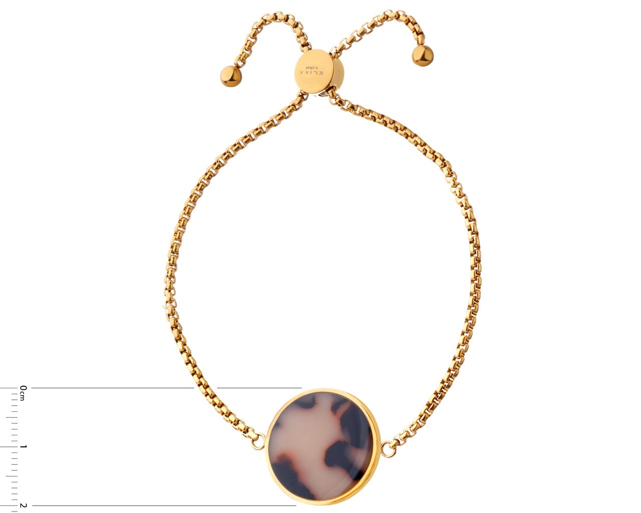 Elixa BRANSOLETKA ZE STALI SZLACHETNEJ Z DETALEM Z MASY ŻYWICZNEJ EL532-1213