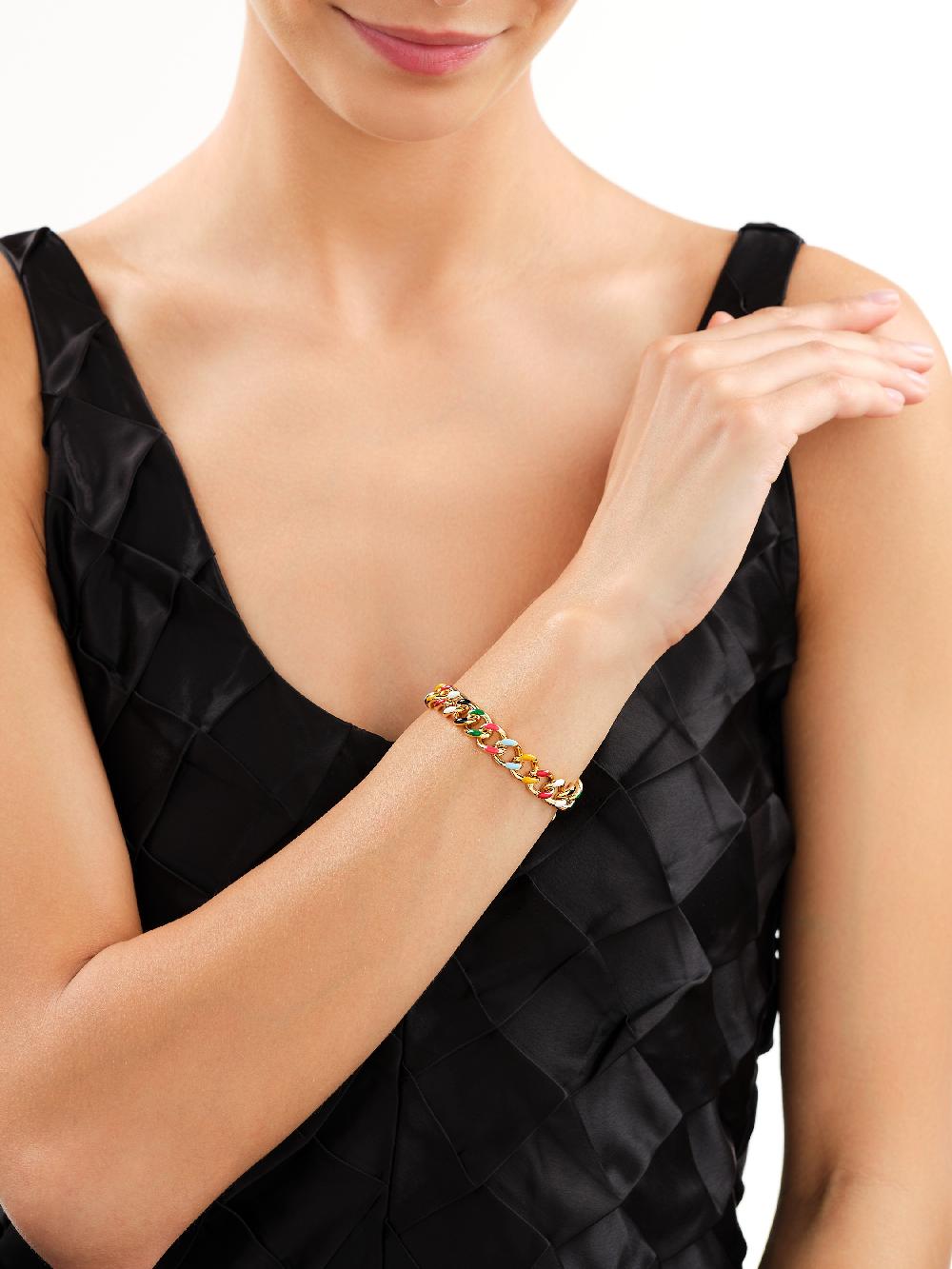 Elixa BRANSOLETKA ZE STALI SZLACHETNEJ Z EMALIĄ EL537-0380