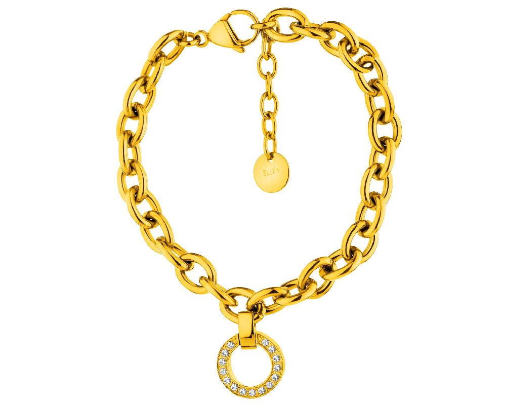 elixa BRANSOLETKA ZE STALI SZLACHETNEJ Z KRYSZTAŁAMI EL538-9240