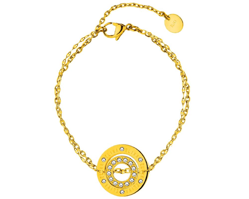 elixa BRANSOLETKA ZE STALI SZLACHETNEJ Z KRYSZTAŁAMI EL538-9248