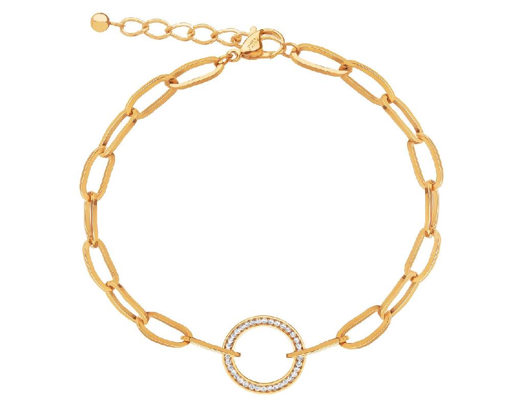 elixa BRANSOLETKA ZE STALI SZLACHETNEJ Z KRYSZTAŁAMI EL535-9846