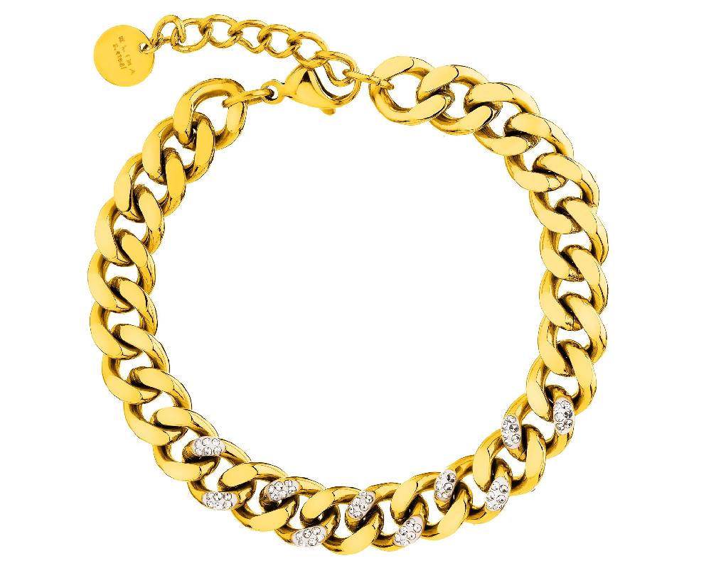 elixa BRANSOLETKA ZE STALI SZLACHETNEJ Z KRYSZTAŁAMI EL537-0430