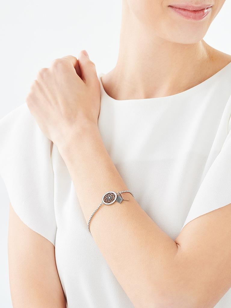 Elixa BRANSOLETKA ZE STALI SZLACHETNEJ Z KRYSZTAŁAMI - ŁAPACZ SNÓW EL524-2945