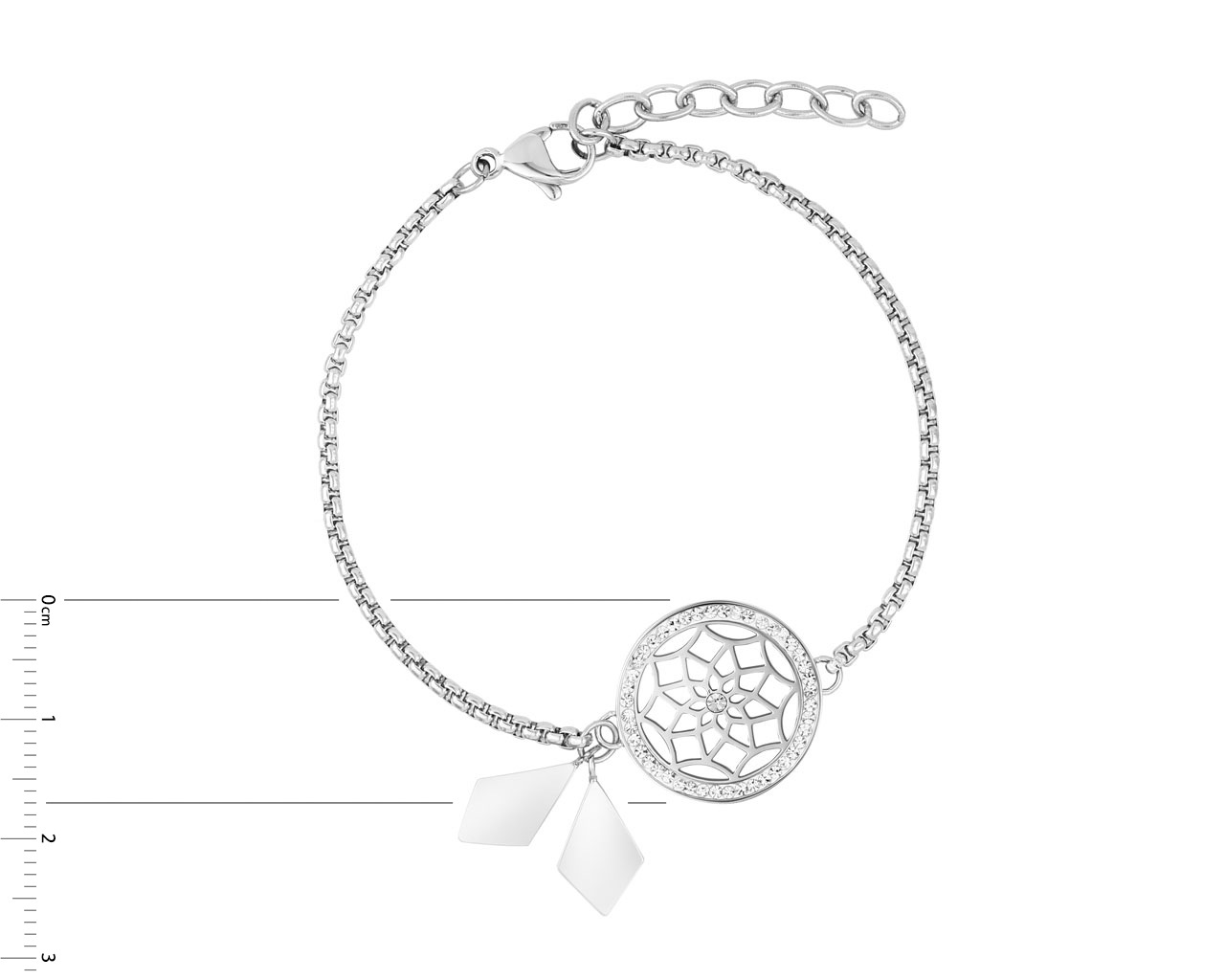 Elixa BRANSOLETKA ZE STALI SZLACHETNEJ Z KRYSZTAŁAMI - ŁAPACZ SNÓW EL524-2945