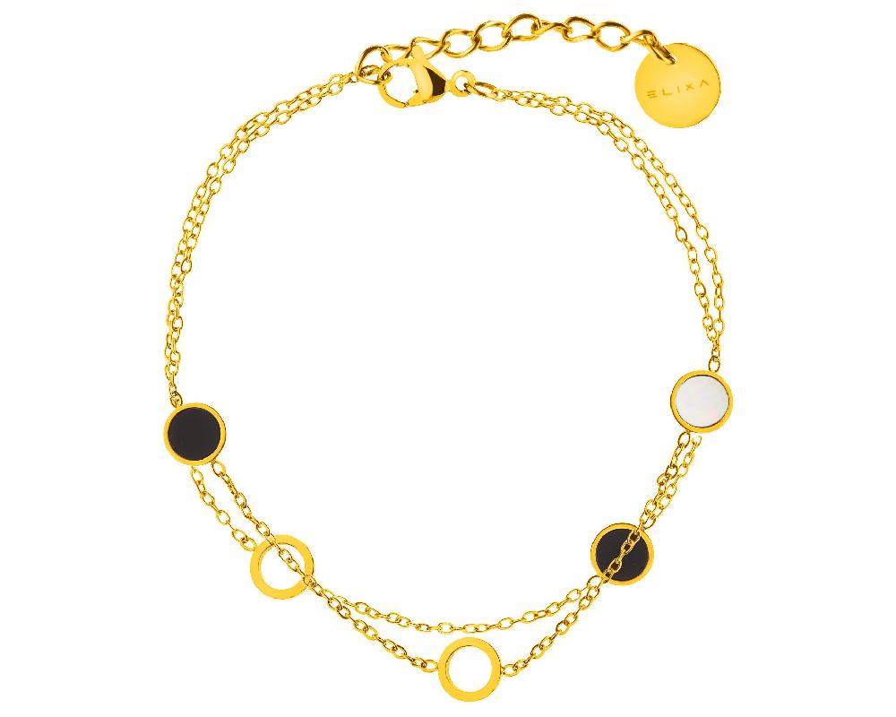 elixa BRANSOLETKA ZE STALI SZLACHETNEJ Z MUSZLĄ - KOŁA EL538-2907