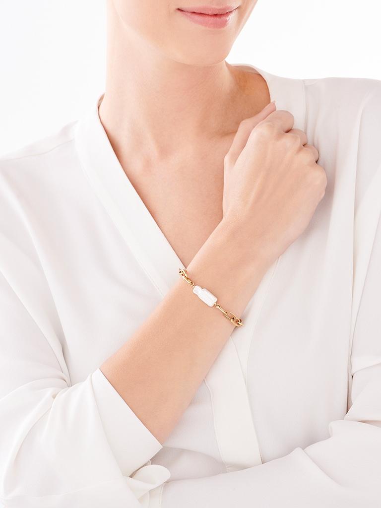 Elixa BRANSOLETKA ZE STALI SZLACHETNEJ Z PERŁĄ EL531-1183