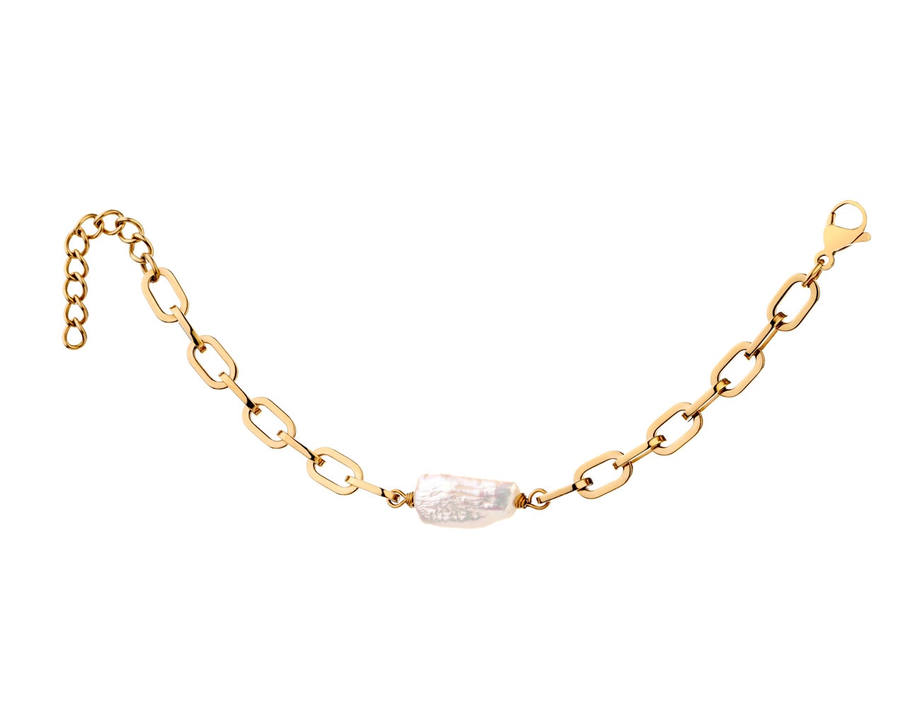 elixa BRANSOLETKA ZE STALI SZLACHETNEJ Z PERŁĄ EL531-1183