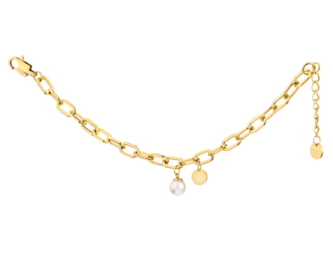 elixa BRANSOLETKA ZE STALI SZLACHETNEJ Z PERŁĄ EL531-4897