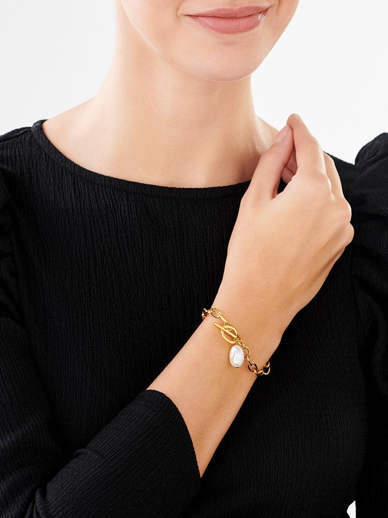 Elixa BRANSOLETKA ZE STALI SZLACHETNEJ Z PERŁĄ EL533-2990