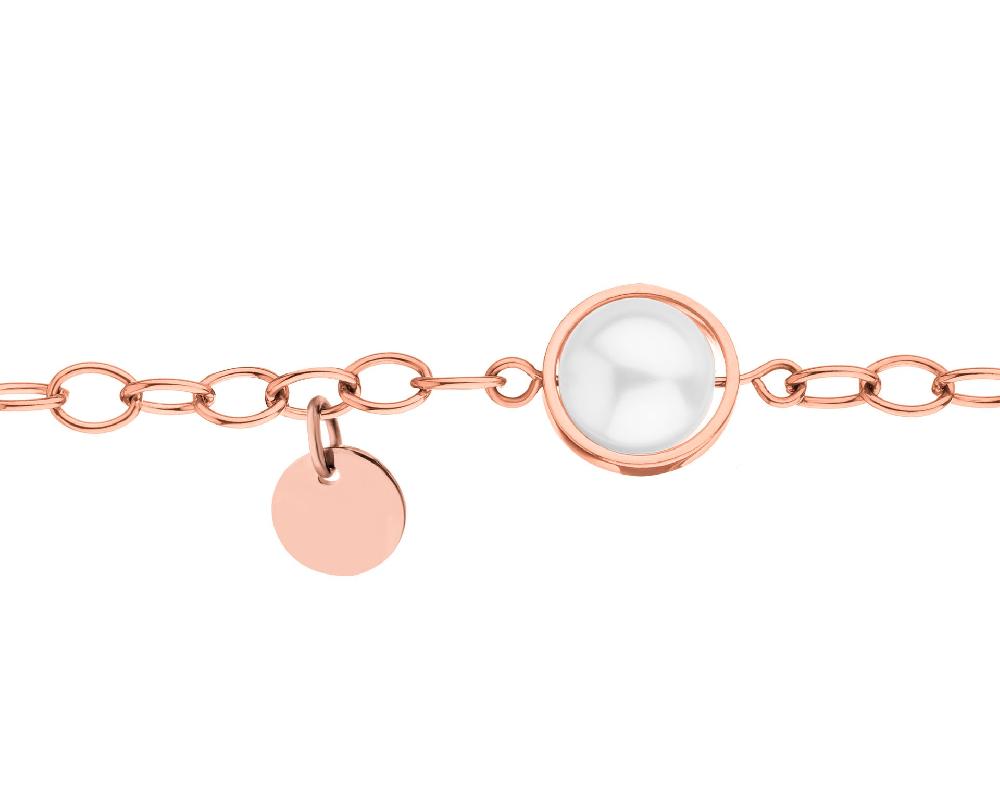 Elixa BRANSOLETKA ZE STALI SZLACHETNEJ Z PERŁĄ EL539-0222