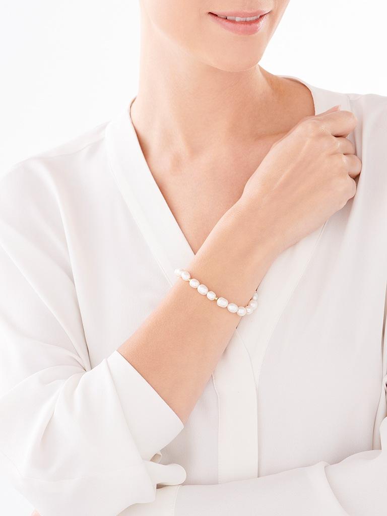 Elixa BRANSOLETKA ZE STALI SZLACHETNEJ Z PERŁAMI EL531-1188