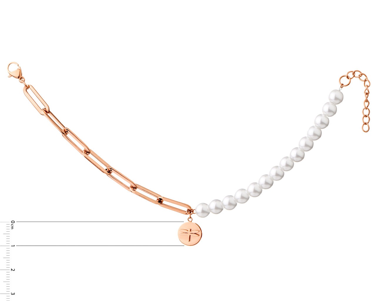 Elixa BRANSOLETKA ZE STALI SZLACHETNEJ Z PERŁAMI - WAŻKA EL531-9624